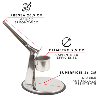 Schiacciapatate Acciaio Inox 18/10 Purè di Patate Made in Italy 2 Filtri Intercambiabili Passapatate Manuale Schiacciapassatelli Lavabile in Lavastoviglie Verdura Frutta Cibo Neonati