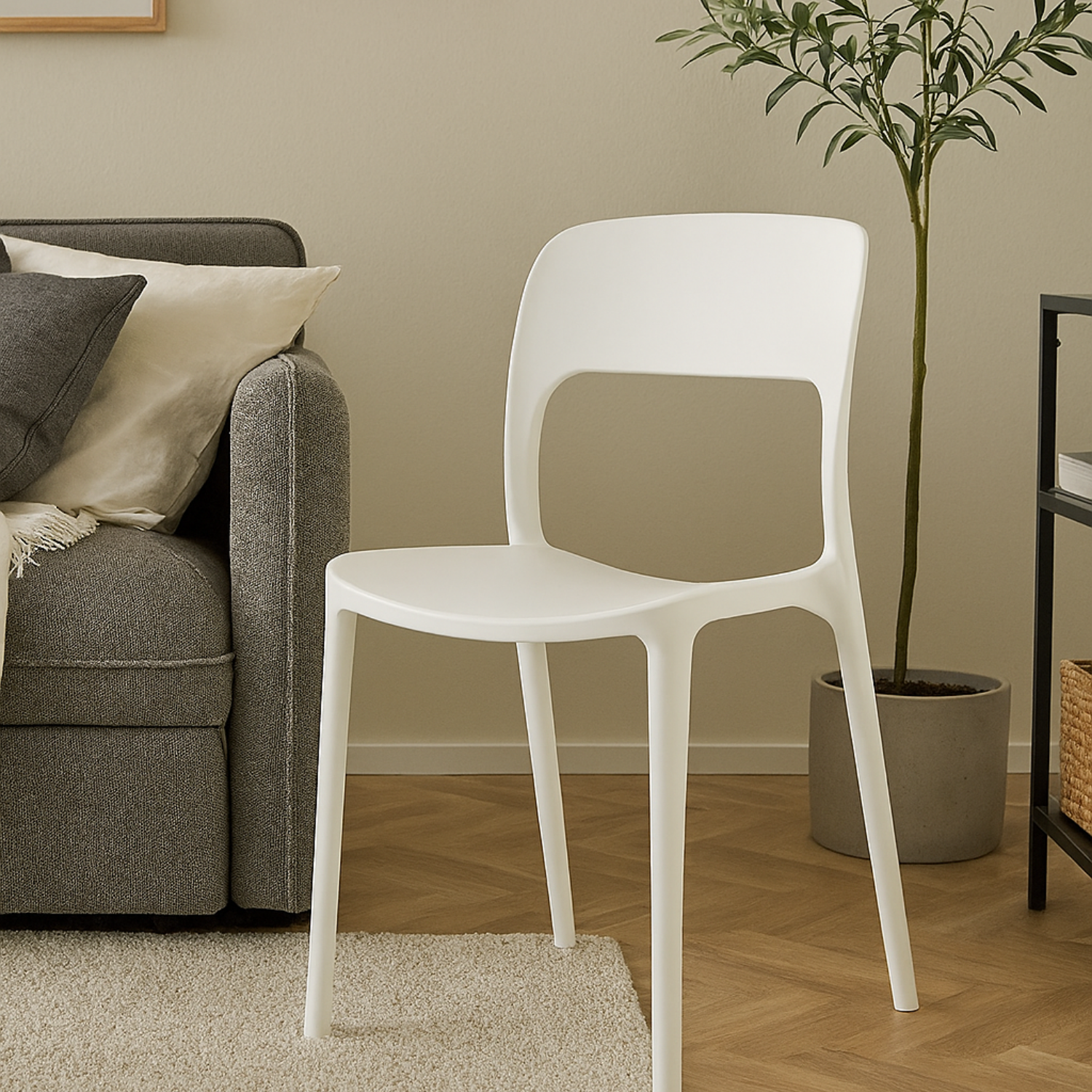 Sedia Bianca Polipropilene Impilabili Schienale Moderno Ergonomico Dimensioni 83 x 55 x 41 cm Interno Esterno Casa Ufficio Bar Ristorante