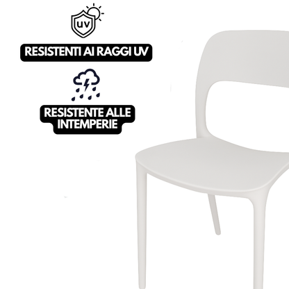 Sedia Bianca Polipropilene Impilabili Schienale Moderno Ergonomico Dimensioni 83 x 55 x 41 cm Interno Esterno Casa Ufficio Bar Ristorante