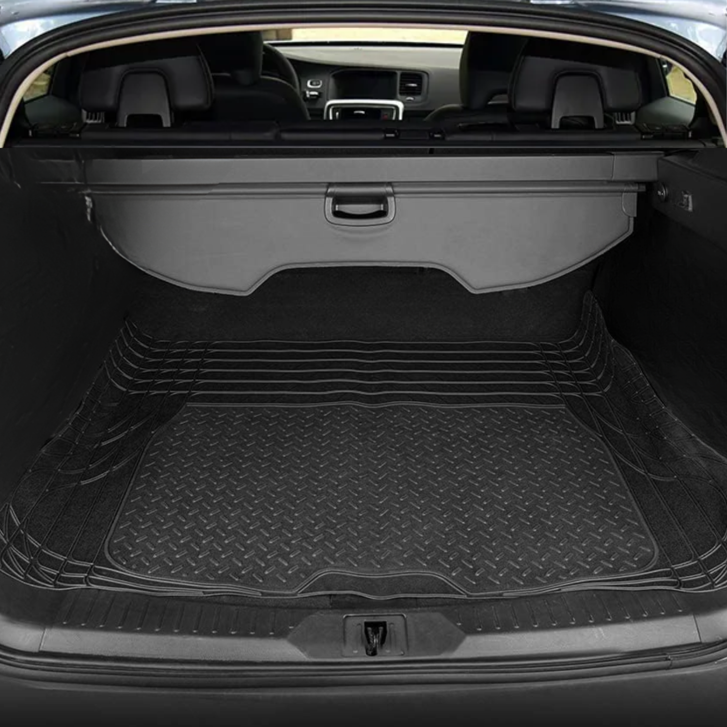 Tappetini Auto Gomma Universali Set 5 Pezzi Abitacolo Bagagliaio Copri Baule Incluso Antiscivolo Sagomabili PVC Plastica Impermeabile Ritagliabile Adattabile