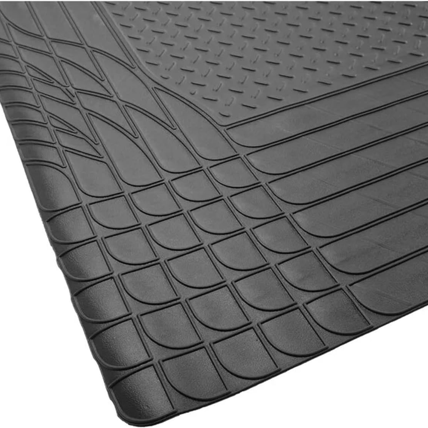 Tappetini Auto Gomma Universali Set 5 Pezzi Abitacolo Bagagliaio Copri Baule Incluso Antiscivolo Sagomabili PVC Plastica Impermeabile Ritagliabile Adattabile