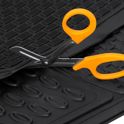 Tappetini Auto Gomma Universali Set 5 Pezzi Abitacolo Bagagliaio Copri Baule Incluso Antiscivolo Sagomabili PVC Plastica Impermeabile Ritagliabile Adattabile