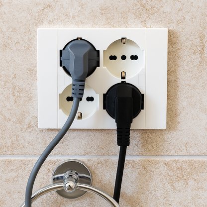 Multipresa da Incasso Quadra 4 Posti Universali P40 Bianca Compatibile Muratura Cartongesso Spine Standard Italiano Tedesca Cablaggio Rapido Presa Multipla Salvaspazio Adattatore