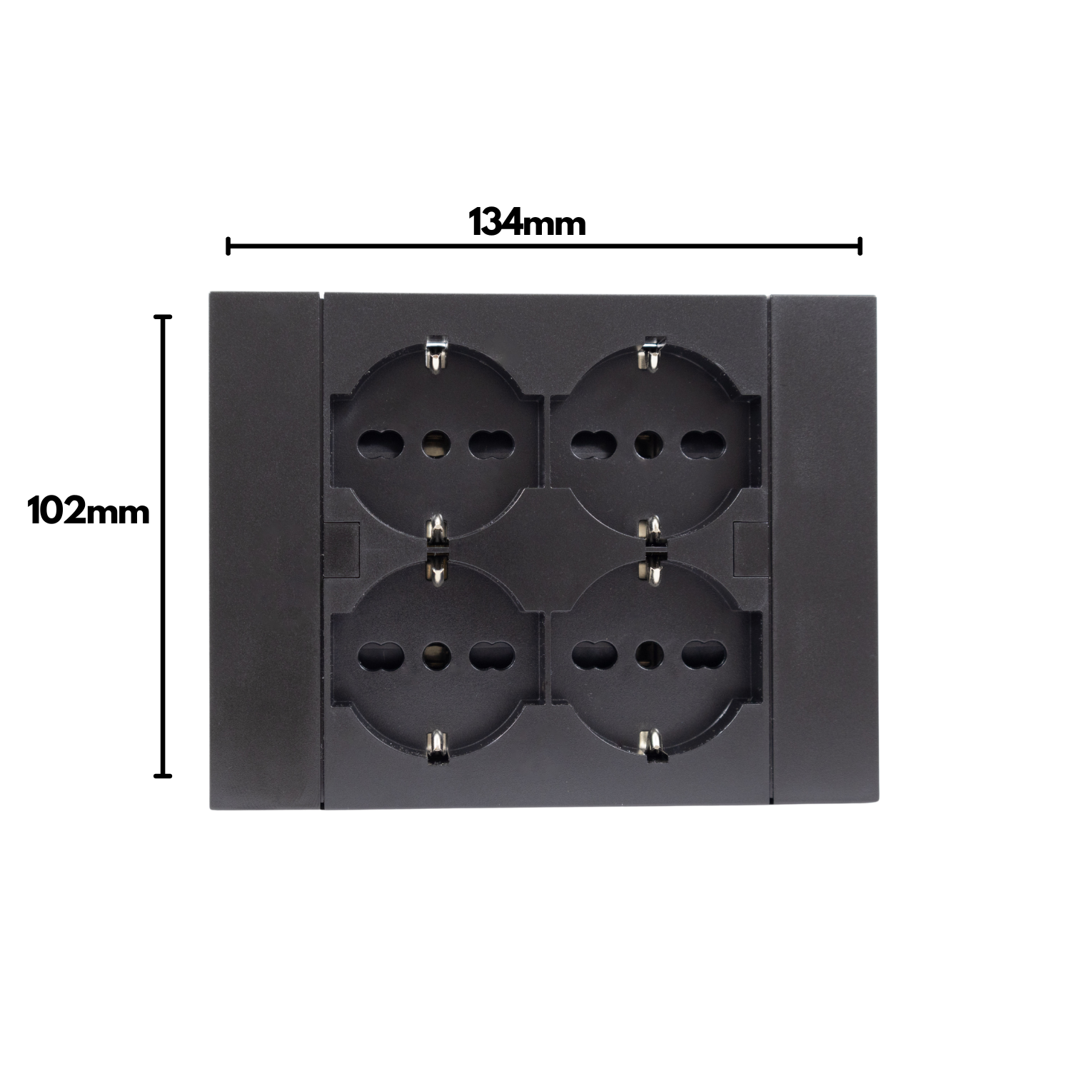 Multipresa da Incasso Quadra 4 Posti Universali P40 Bianca Compatibile Muratura Cartongesso Spine Standard Italiano Tedesca Cablaggio Rapido Presa Multipla Salvaspazio Adattatore