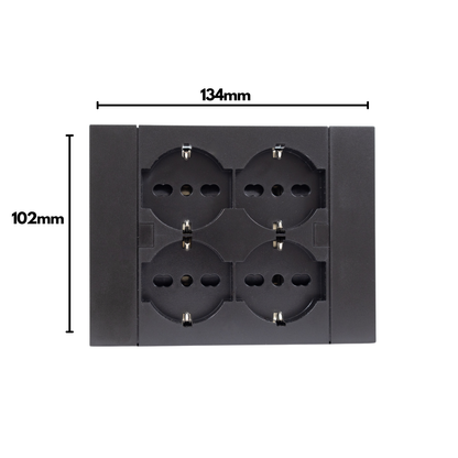 Multipresa da Incasso Quadra 4 Posti Universali P40 Bianca Compatibile Muratura Cartongesso Spine Standard Italiano Tedesca Cablaggio Rapido Presa Multipla Salvaspazio Adattatore