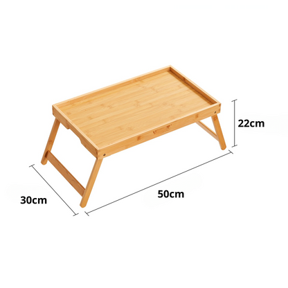 Vassoio Letto Pieghevole Bamboo Multifunzionale Colazione Dimensioni 50 x 30 x 22 cm Relax Design Naturale