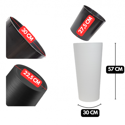 Vasi Per Piante Da Esterno Ovale Alti Fioriera 30x57 Plastica Giardino Balcone Evento Locale Terrazzo Resina Outdoor Design Moderno